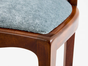 Paul T. Frankl pair of side chairs curly walnut mohair velvet 1933