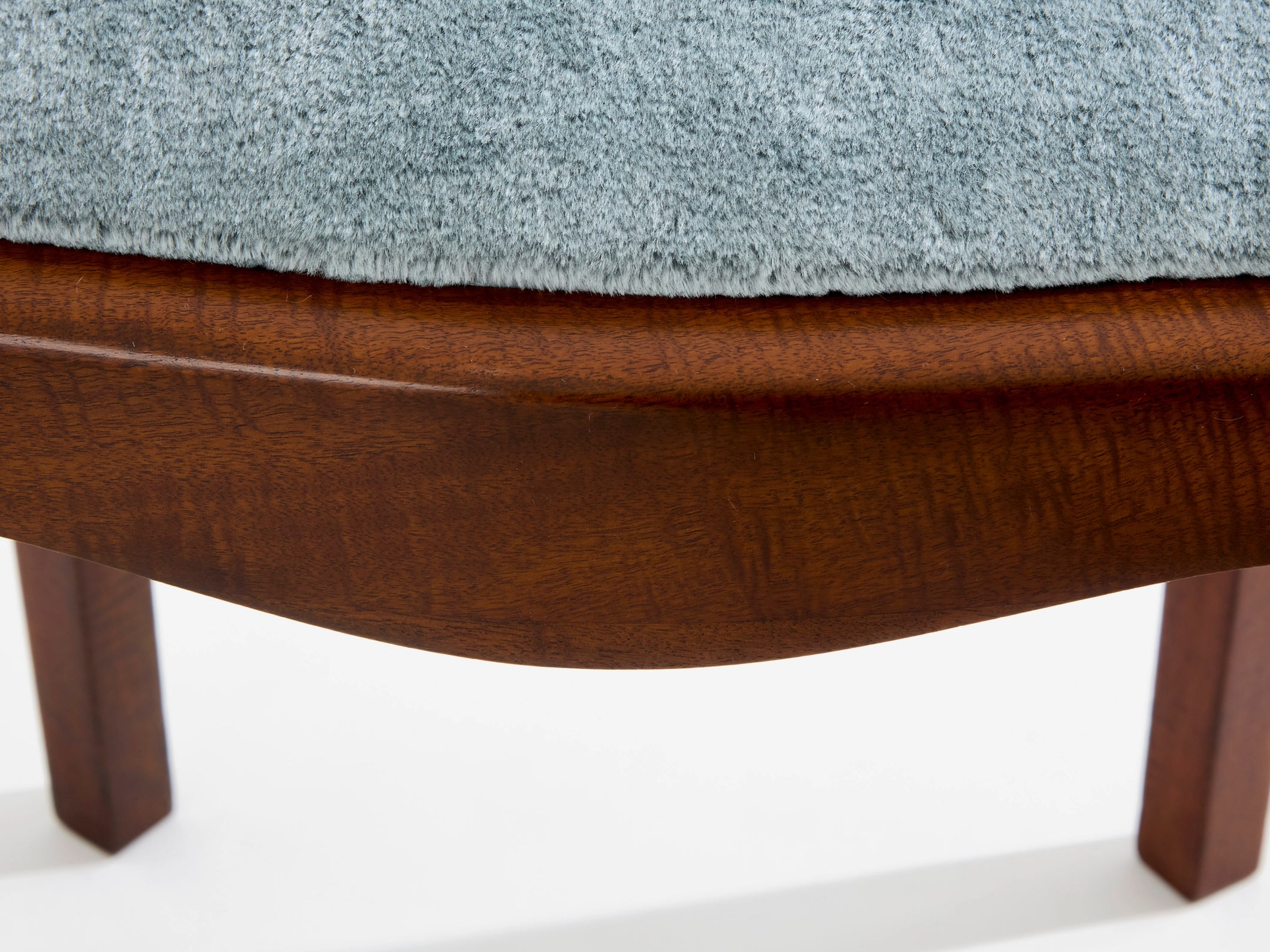 Paul T. Frankl pair of side chairs curly walnut mohair velvet 1933