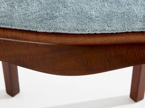 Paul T. Frankl pair of side chairs curly walnut mohair velvet 1933