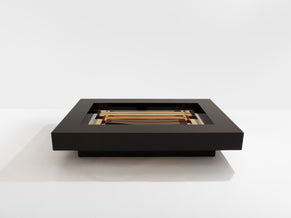 Alain Delon for Maison Jansen brass chrome lacquered coffee table 1972