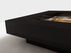 Alain Delon for Maison Jansen brass chrome lacquered coffee table 1972