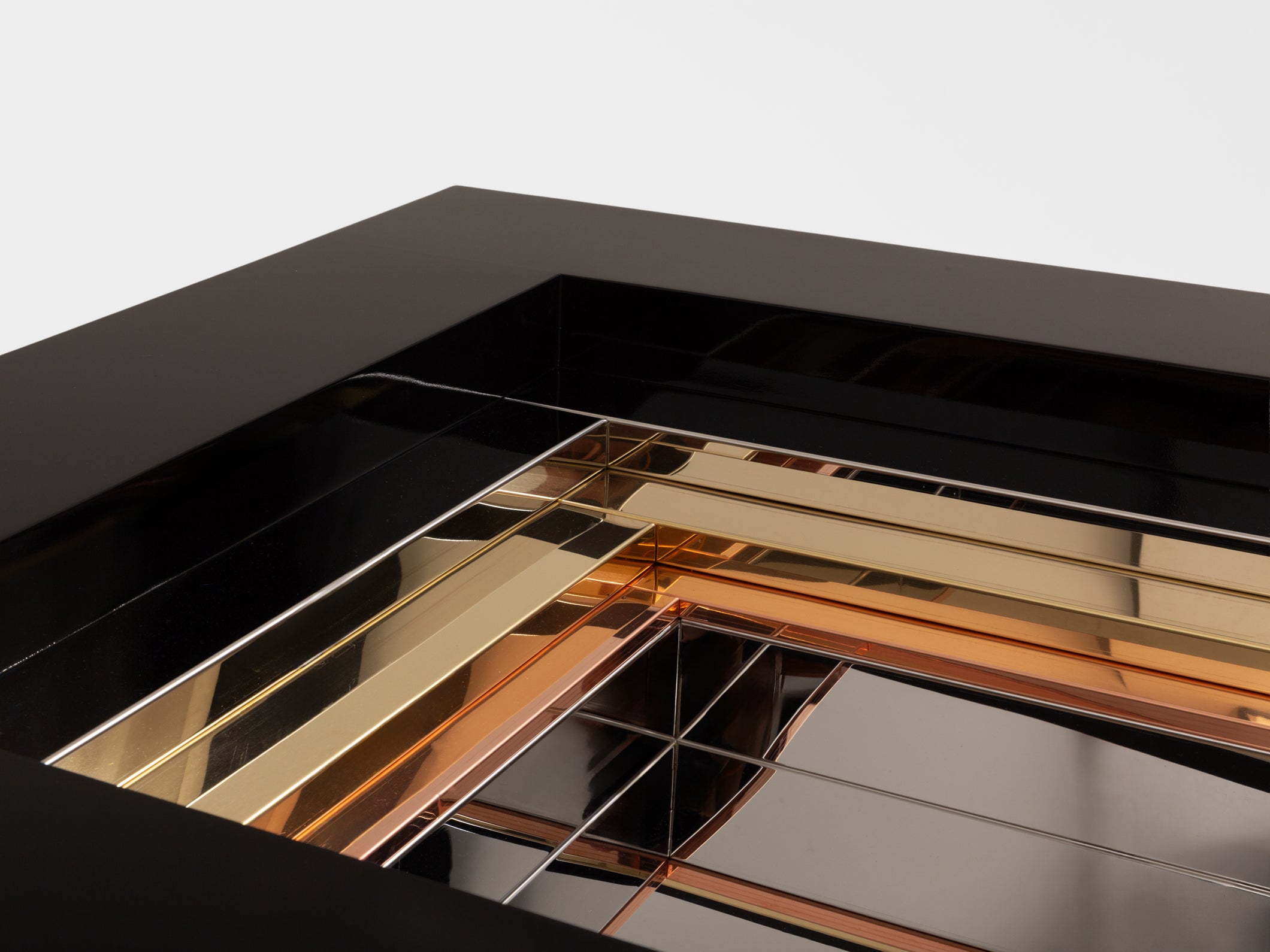 Alain Delon for Maison Jansen brass chrome lacquered coffee table 1972