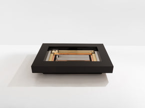 Alain Delon for Maison Jansen brass chrome lacquered coffee table 1972