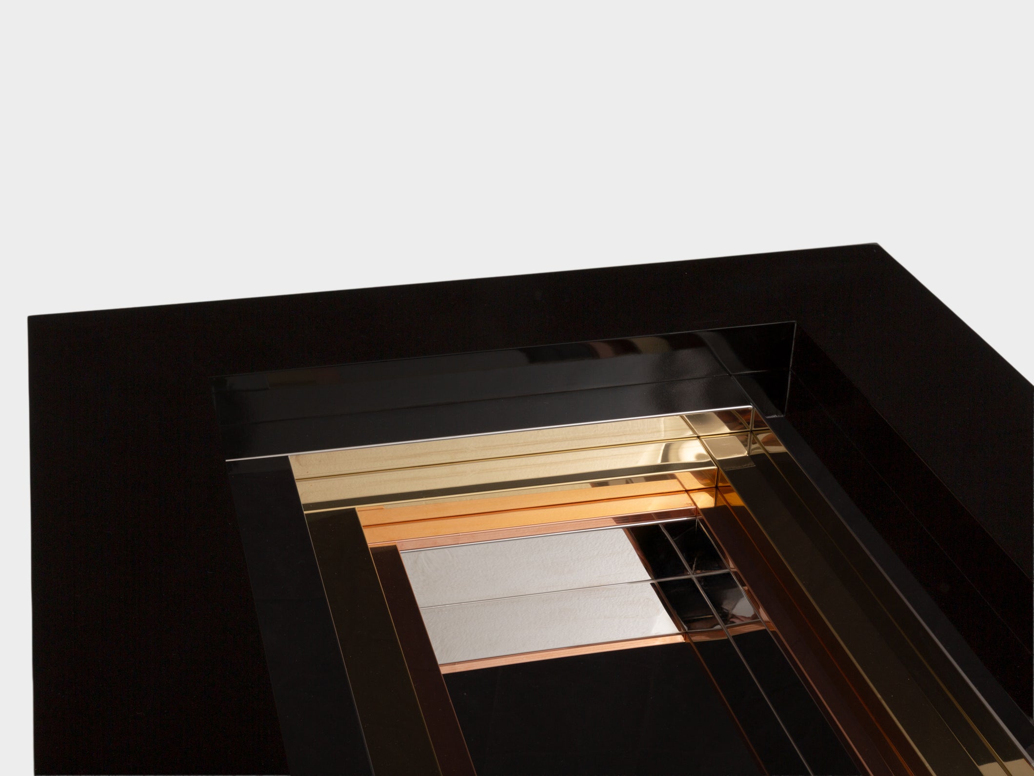 Alain Delon for Maison Jansen brass chrome lacquered coffee table 1972