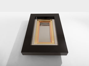 Alain Delon for Maison Jansen brass chrome lacquered coffee table 1972