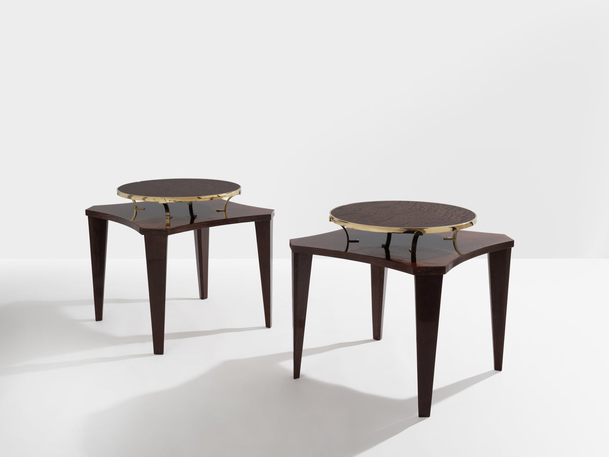 Alberto Pinto pair of wengé and brass side tables 1990s – Maison Cedric