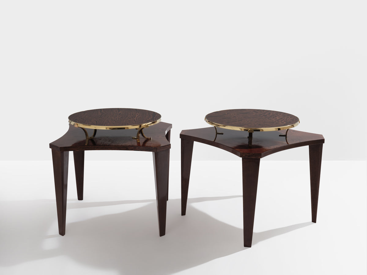 Alberto Pinto pair of wengé and brass side tables 1990s – Maison Cedric