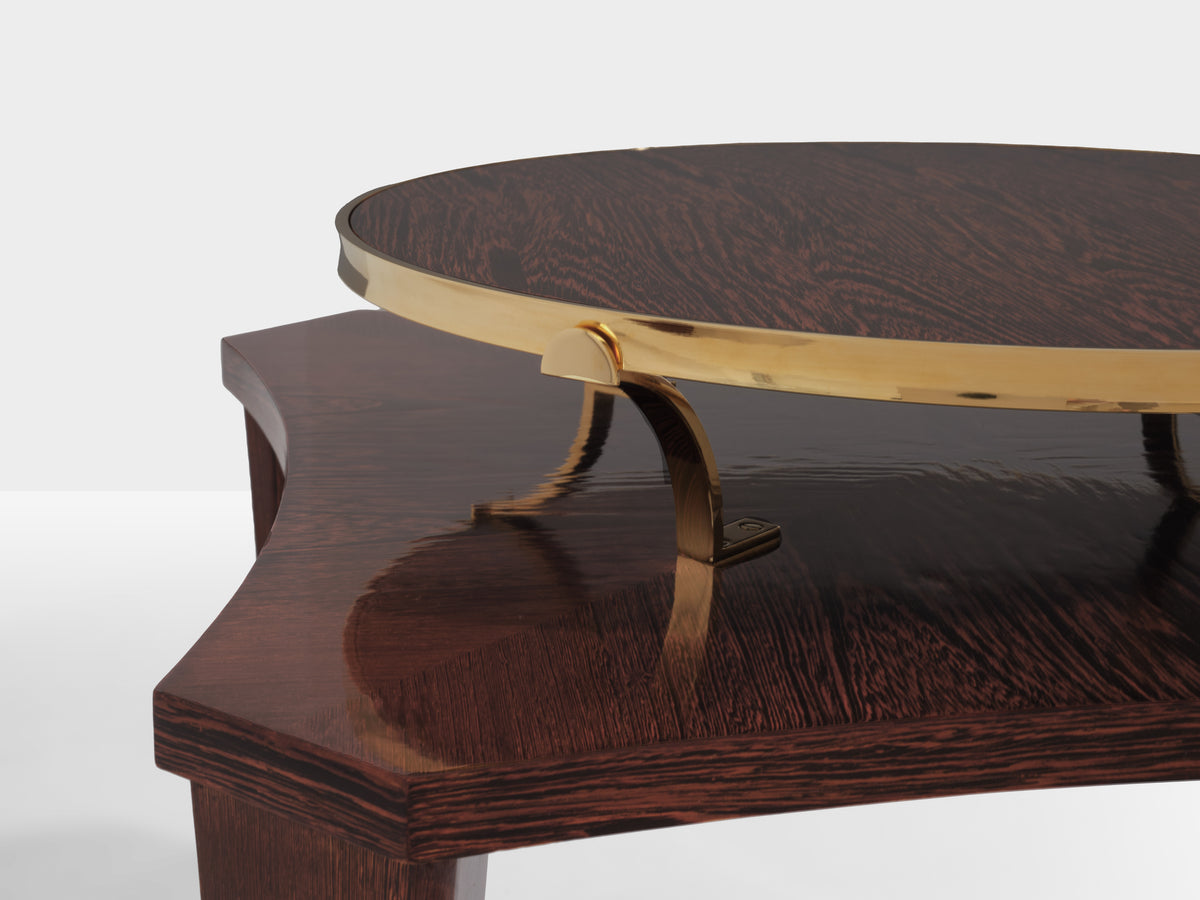Alberto Pinto pair of wengé and brass side tables 1990s – Maison Cedric