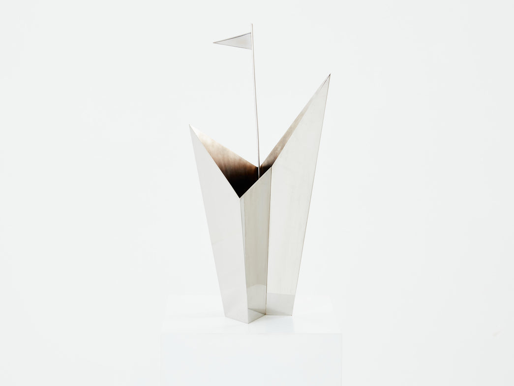 Alessandro Mendini pour Cleto Munari vase en métal argenté 2014
