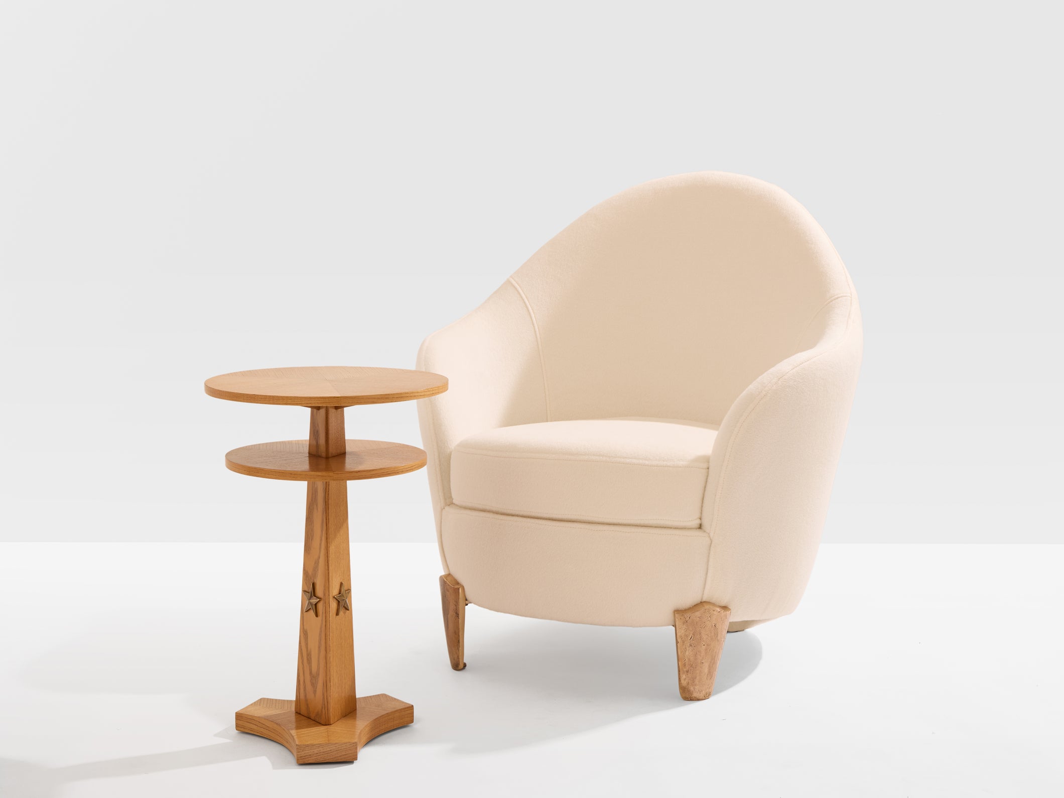 André Arbus ashwood and brass side table circa 1940