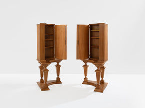 Paire de consoles d’encoignure chêne bronze attr. André Arbus 1940