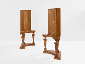 Paire de consoles d’encoignure chêne bronze attr. André Arbus 1940