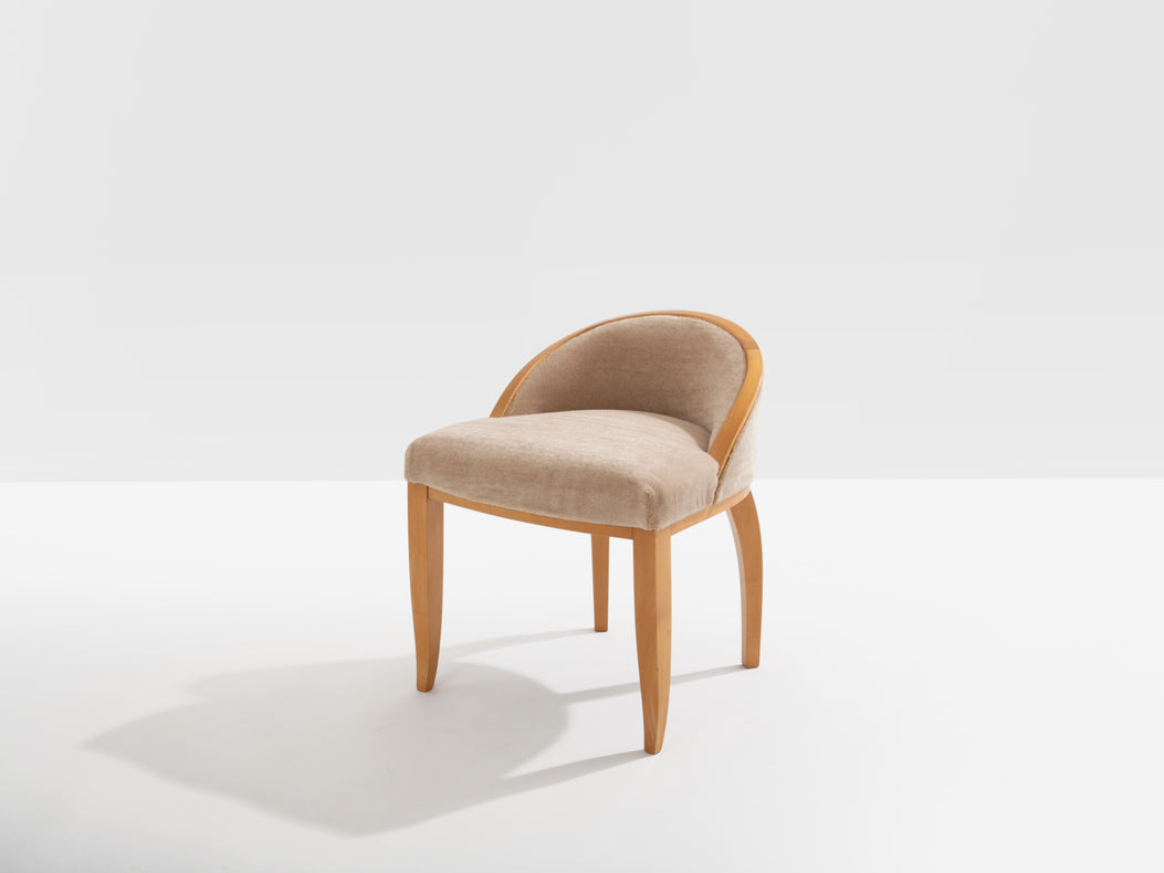 André Arbus sycamore mohair velvet desk or vanity table chair 1934