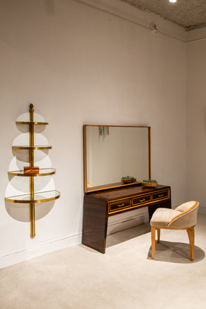 André Arbus sycamore mohair velvet desk or vanity table chair 1934