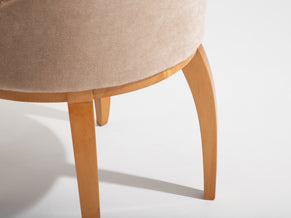 André Arbus sycamore mohair velvet desk or vanity table chair 1934