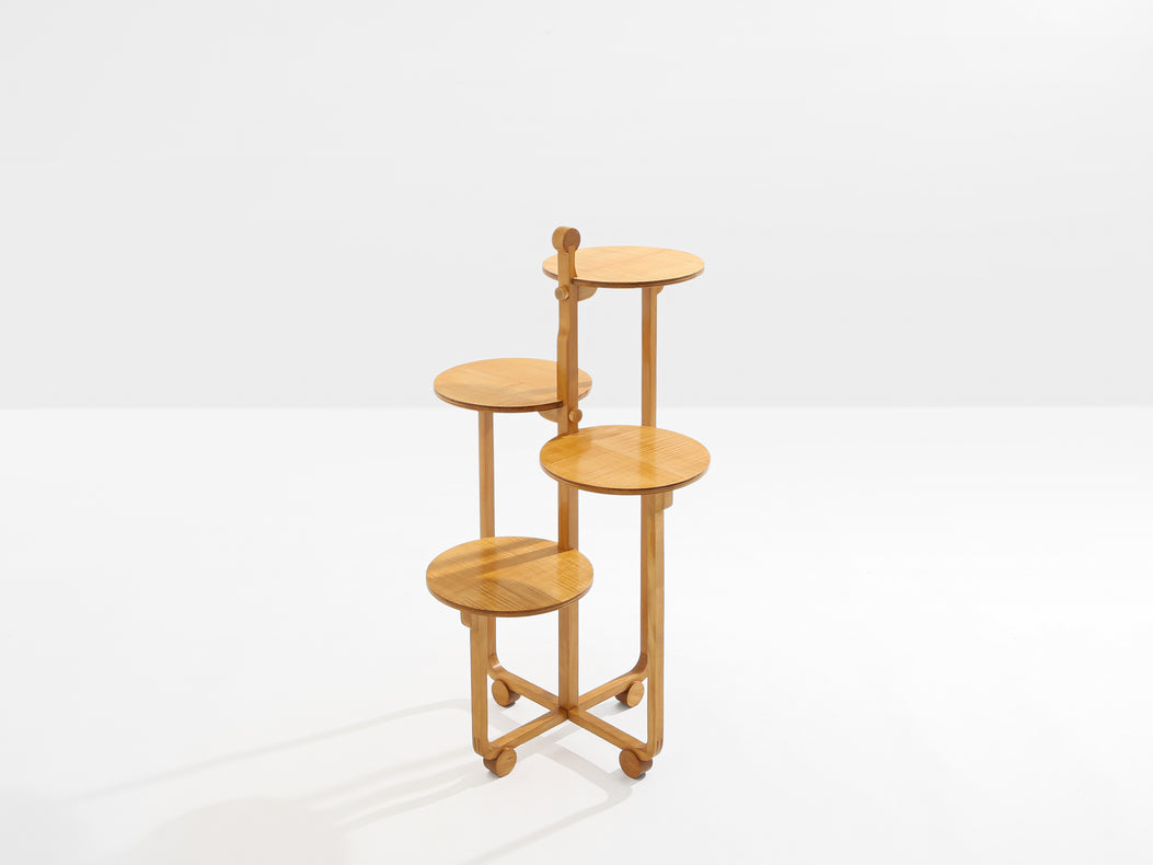André Groult four-tiered table maple and beech wood circa 1920