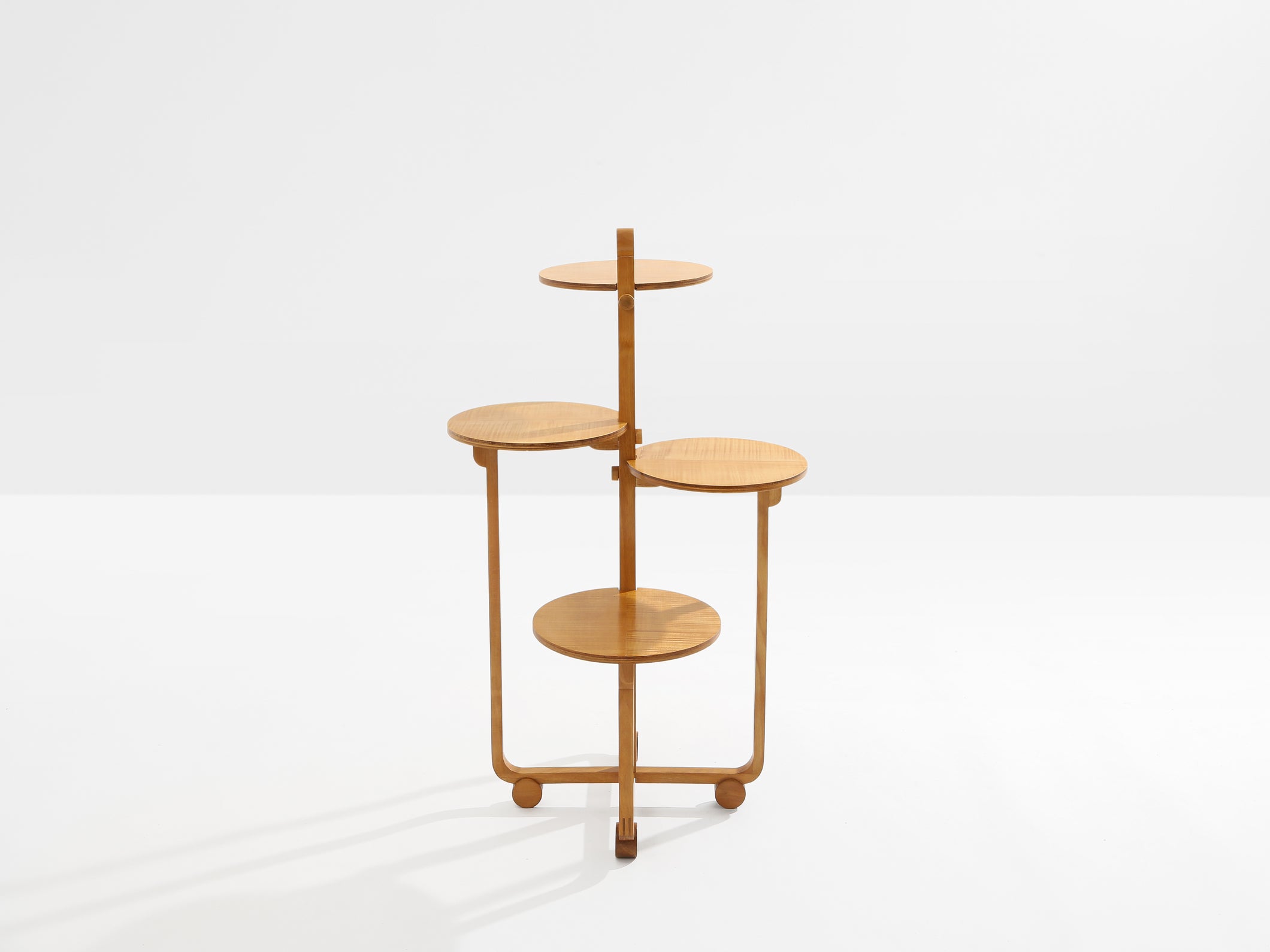 André Groult four-tiered table maple and beech wood circa 1920