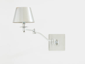 Maison Charles single brushed steel adjustable swing-arm sconce 1960s