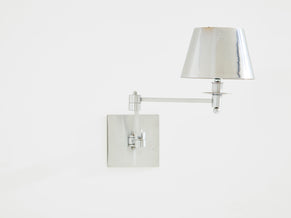 Maison Charles single brushed steel adjustable swing-arm sconce 1960s