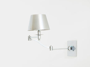 Maison Charles single brushed steel adjustable swing-arm sconce 1960s