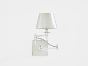 Maison Charles single brushed steel adjustable swing-arm sconce 1960s