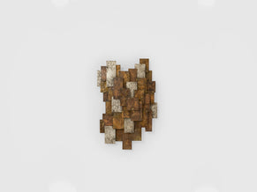 Auguste fix patinated metal wall light sculpture 1970s