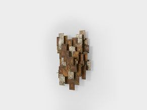 Auguste fix patinated metal wall light sculpture 1970s