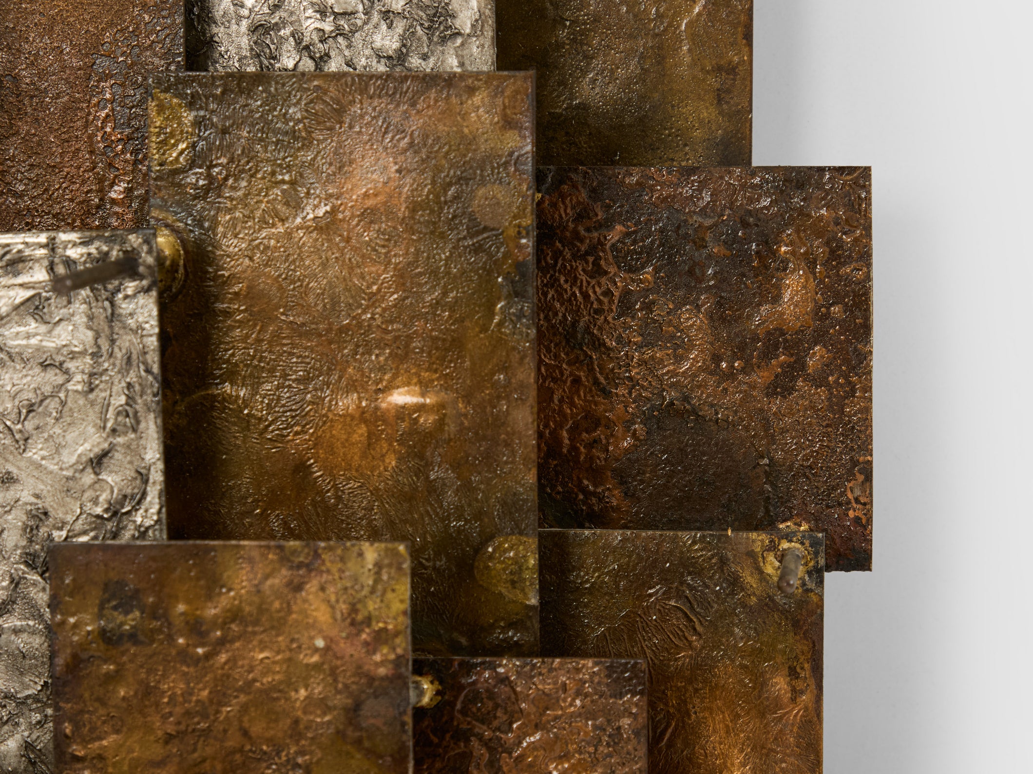 Auguste fix patinated metal wall light sculpture 1970s