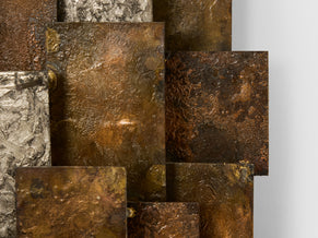 Auguste fix patinated metal wall light sculpture 1970s