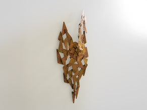 Auguste fix patinated metal wall light sculpture 1970s