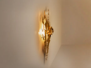 Auguste fix patinated metal wall light sculpture 1970s