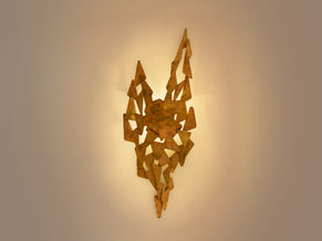 Auguste fix patinated metal wall light sculpture 1970s