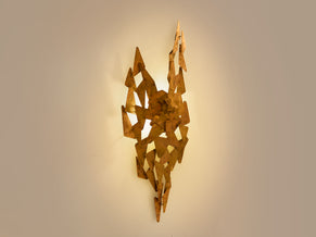 Auguste fix patinated metal wall light sculpture 1970s