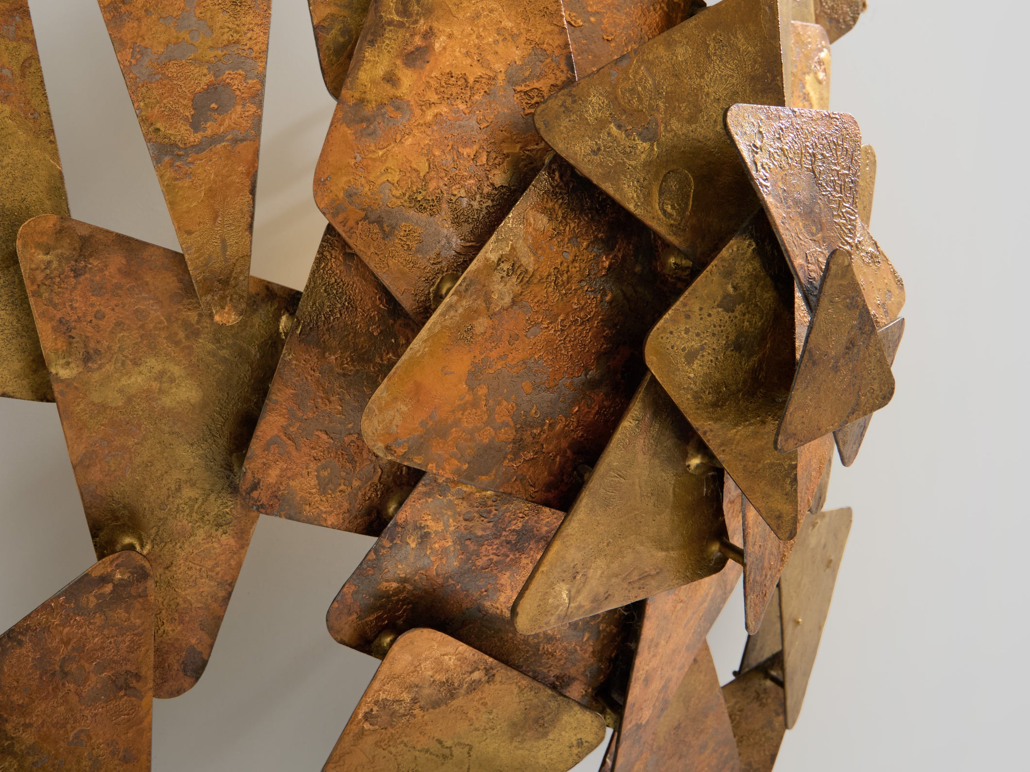 Auguste fix patinated metal wall light sculpture 1970s