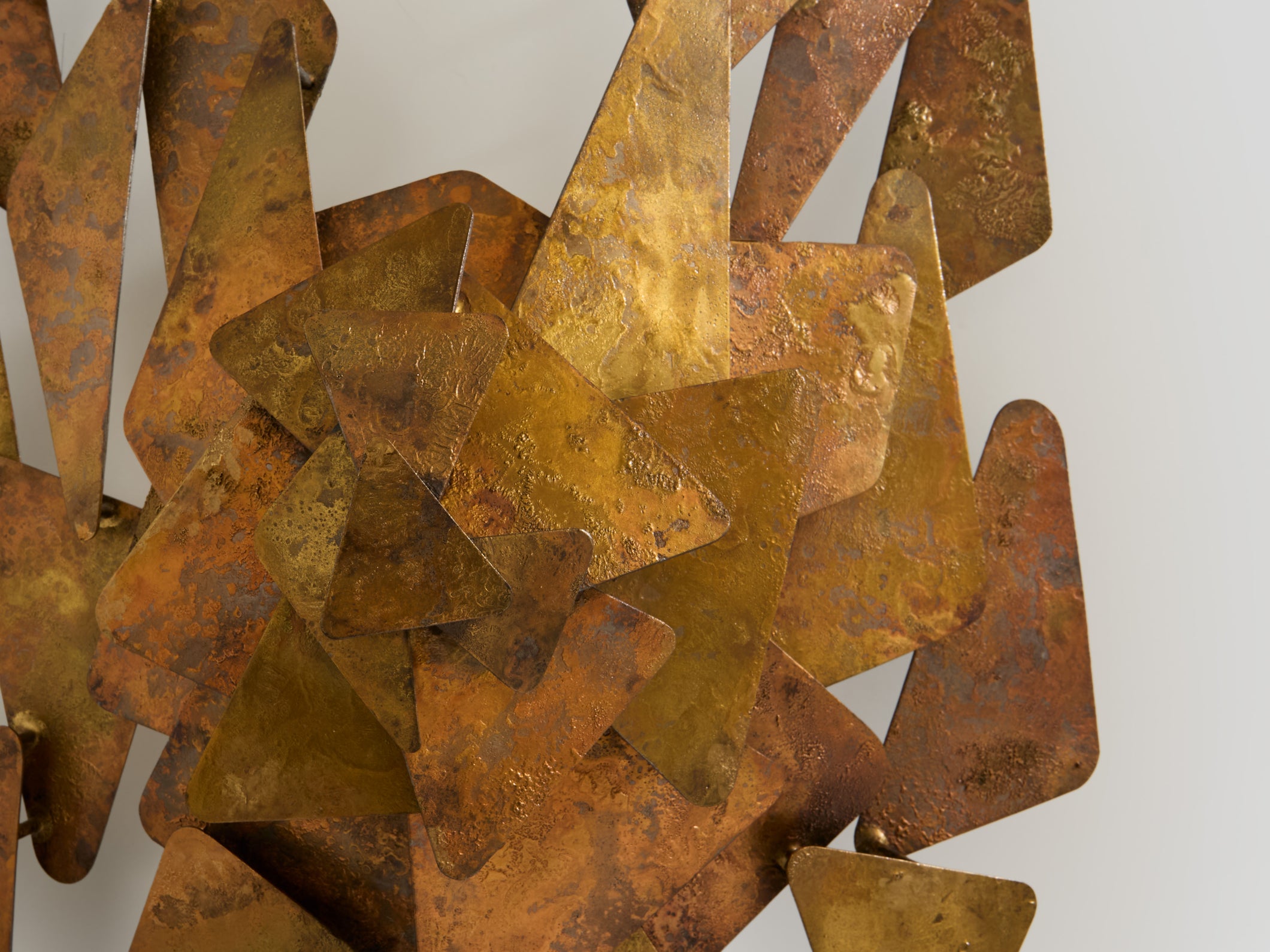 Auguste fix patinated metal wall light sculpture 1970s