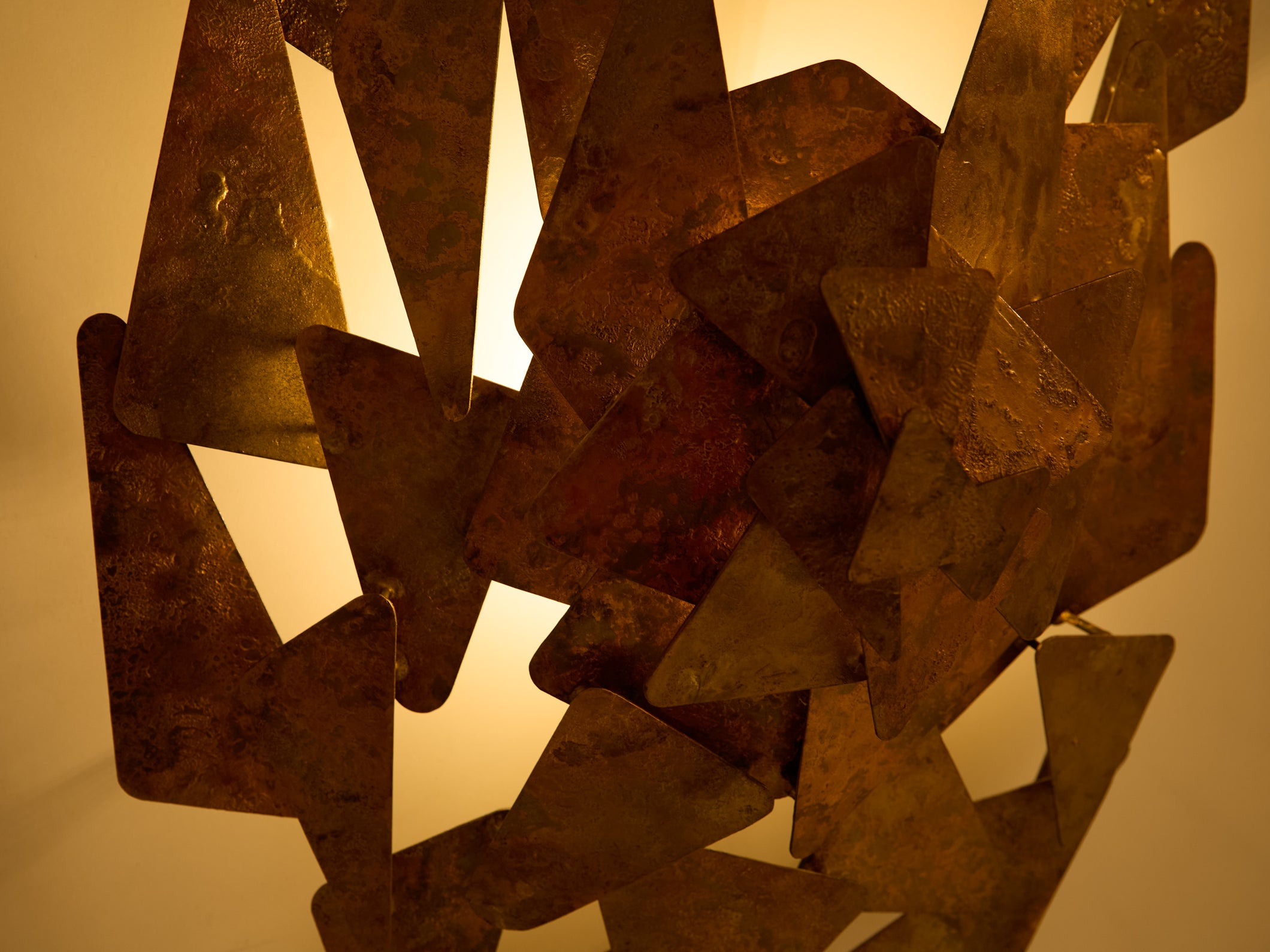 Auguste fix patinated metal wall light sculpture 1970s