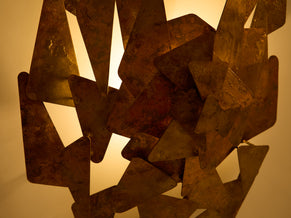 Auguste fix patinated metal wall light sculpture 1970s