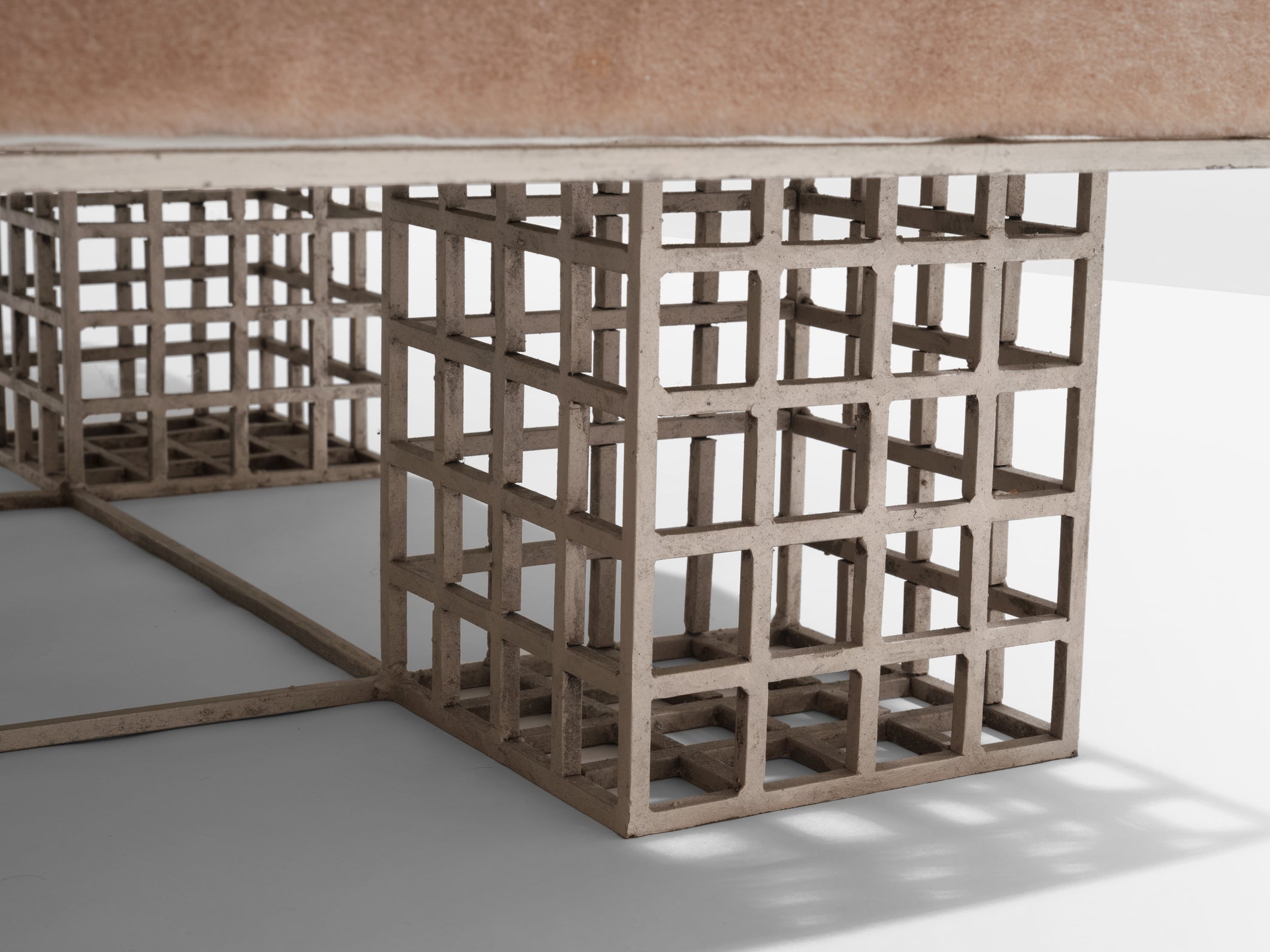 Large bench ottoman by Carla Sozzani in Milan mohair velvet 1990s