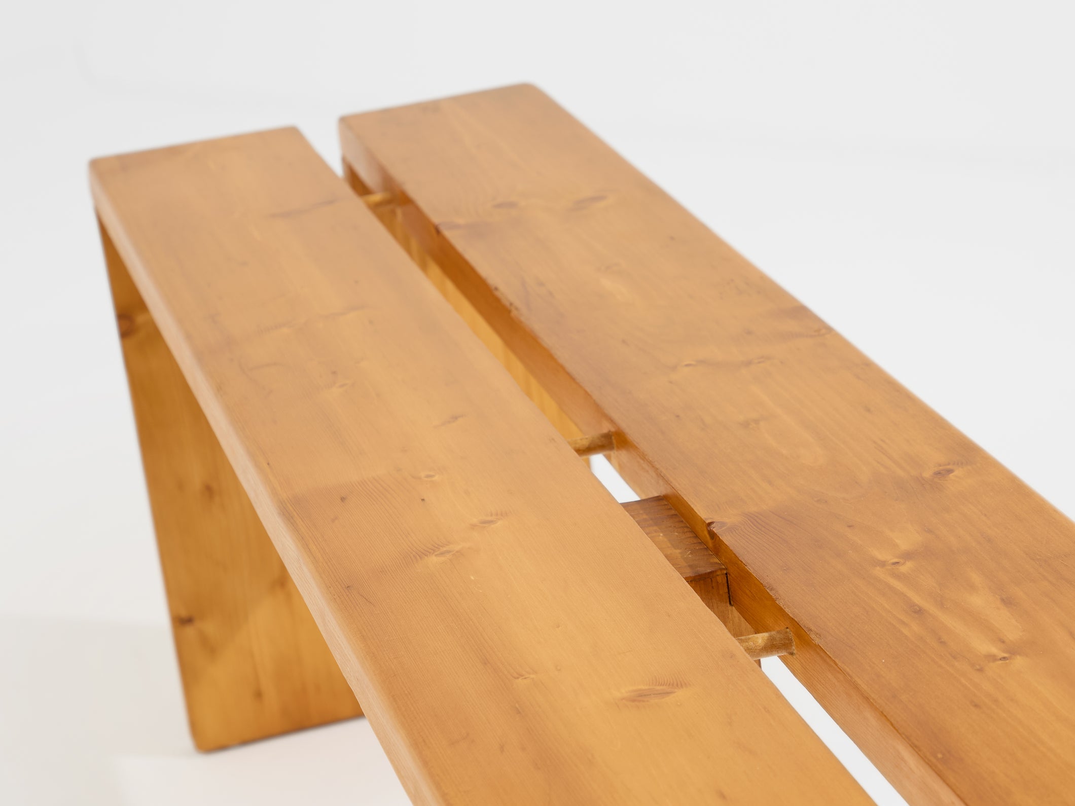Charlotte Perriand pine benches Les Arcs 1970s