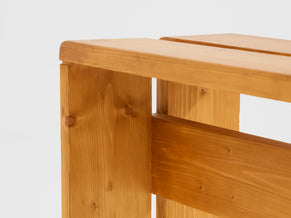 Charlotte Perriand pine benches Les Arcs 1970s