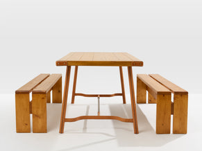 Charlotte Perriand pine benches Les Arcs 1970s