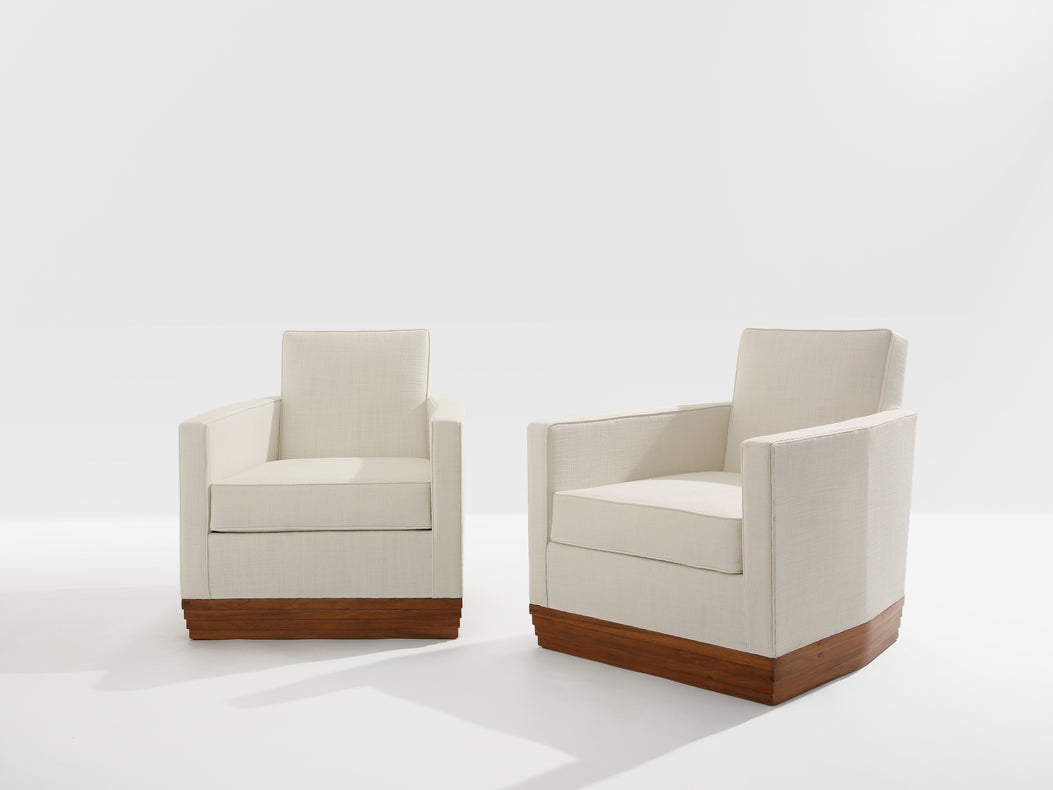 D.I.M. René Joubert & Philippe Petit pair of club armchairs 1930
