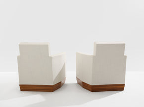 D.I.M. René Joubert & Philippe Petit paire de fauteuils club 1930