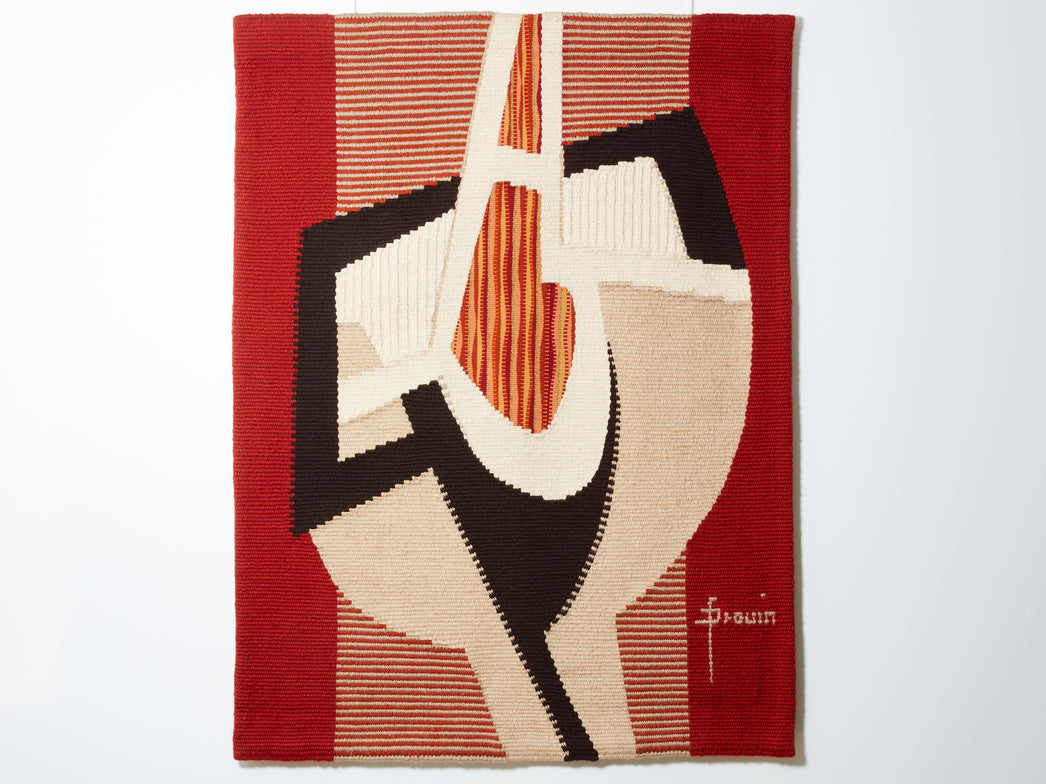 Daniel Drouin tappiserie en laine tissée “Ombre rouge” 1970 

