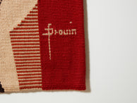Daniel Drouin abstract red woven wool tapestry “Ombre rouge” 1970