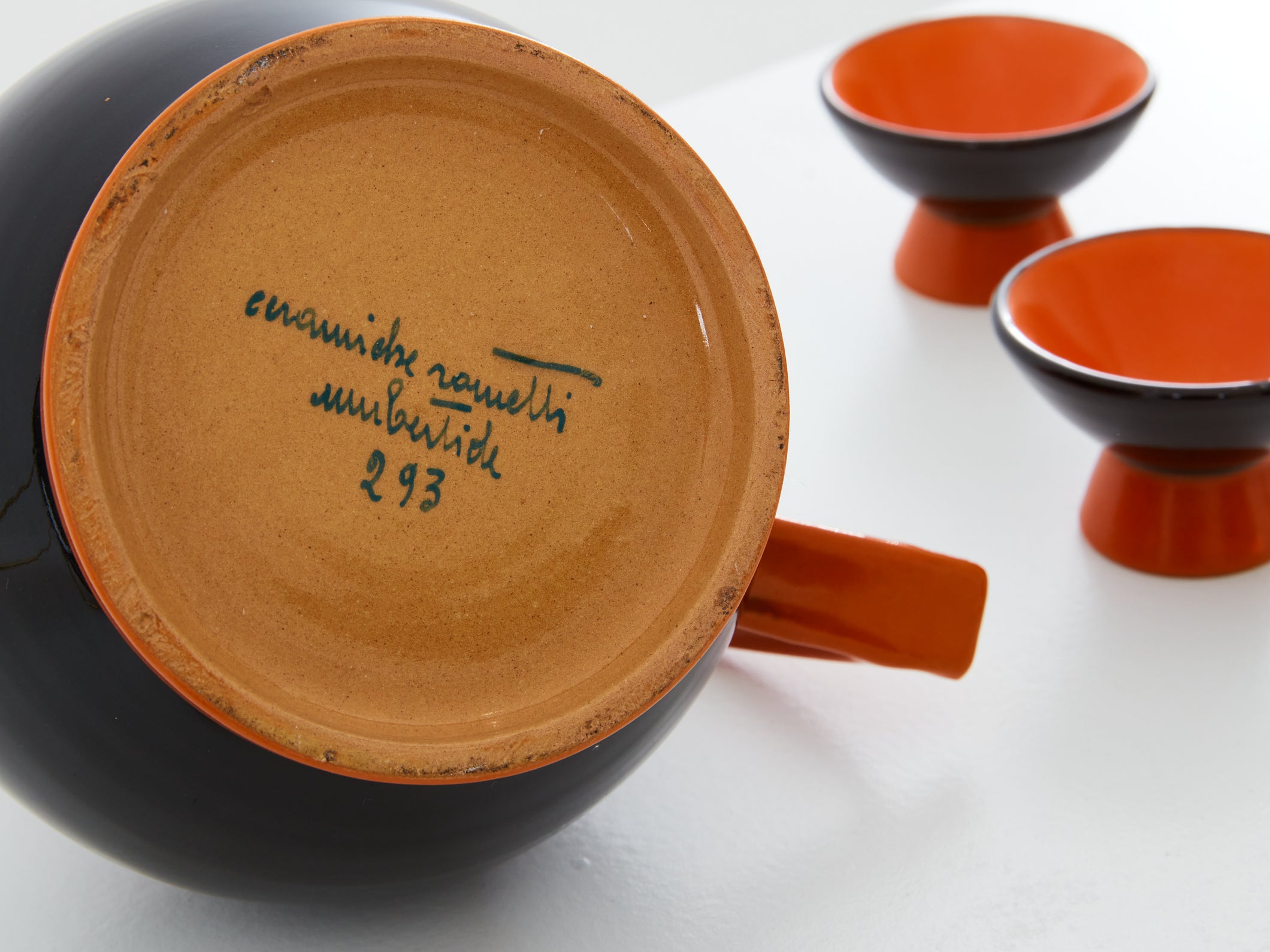 Dante Baldelli for Rometti Umbertide Ceramic Liqueur set 1930