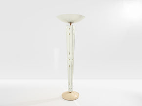 Emilio Lancia mirrored painted wood brass floor lamp 1940