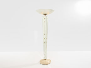 Emilio Lancia mirrored painted wood brass floor lamp 1940