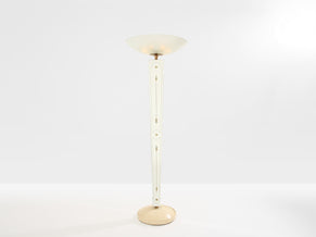 Emilio Lancia mirrored painted wood brass floor lamp 1940