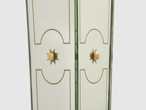 Emilio Lancia mirrored painted wood brass floor lamp 1940